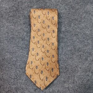 Silk Tie Fishermen Hook Bill Blass Black Label Fishhook Brown Traditional Style
